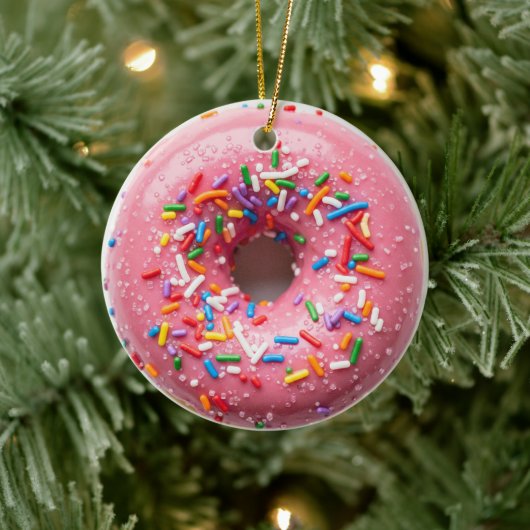 KERST DONUT ORNAMENT ROZE SPATJES (Boom)