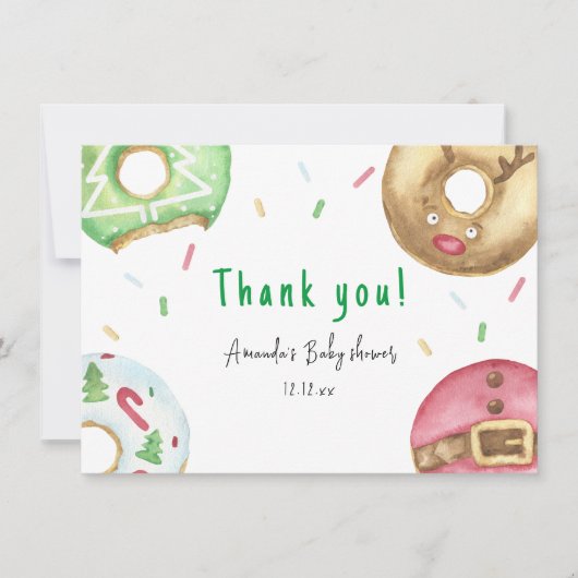 Kerst donuts Bedankt babyshower (Voorkant)
