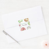 Kerst donuts koekjes - baby shower bookplate vierkante sticker (Envelop)