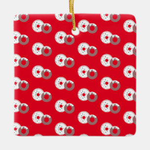 Kerst Donuts Strooigoed Bakkerij Keramisch Ornament