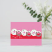 Kerst Donuts Strooigoed Bakkerij  Prettig Kerstfee Briefkaart (Staand voorkant)