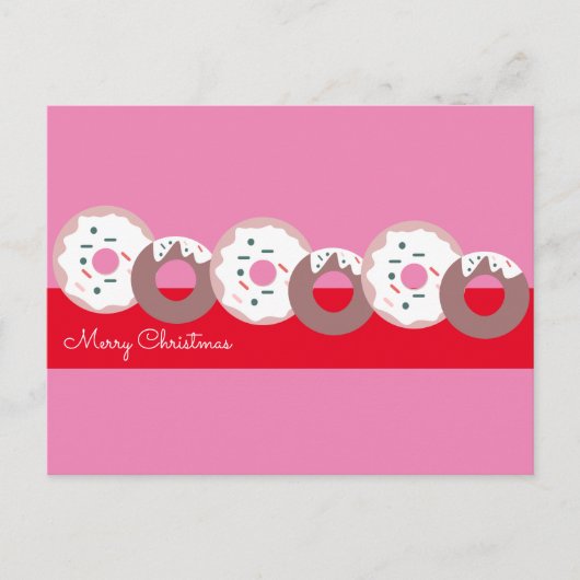 Kerst Donuts Strooigoed Bakkerij  Prettig Kerstfee Briefkaart (Voorkant)