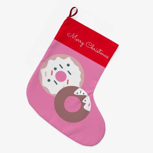 Kerst Donuts Strooigoed Bakkerij  Prettig Kerstfee Grote Kerstsok (Voorkant (Hangend))