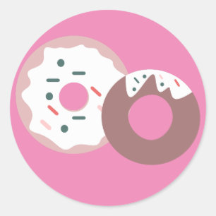 Kerst Donuts Strooigoed Bakkerij Prettig Kerstfee Ronde Sticker