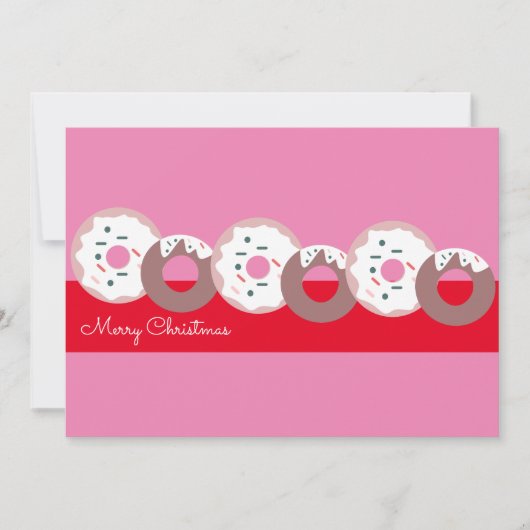 Kerst Donuts Strooigoed Bakkerij Prettig Kerstfees Kaart (Voorkant)