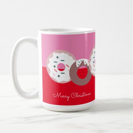 Kerst Donuts Strooigoed Bakkerij Prettig Kerstfees Koffiemok (Links)