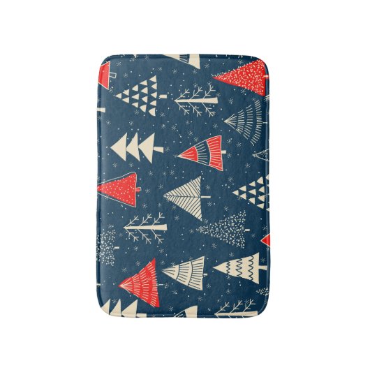 Kerst doodle bomen, naadloos winterpatroon. badmat (Voorkant Verticaal)