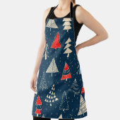 Kerst doodle bomen, naadloos winterpatroon. schort (Insitu)