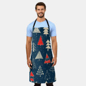 Kerst doodle bomen, naadloos winterpatroon. schort (Gedragen)