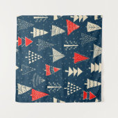Kerst doodle bomen, naadloos winterpatroon. wandkleed (Voorkant (horizontaal))