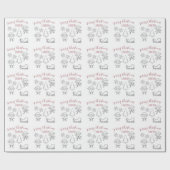 Kerst Doodle Elfen Aangepaste Naam Cadeaupapier (Vlak)