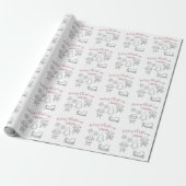 Kerst Doodle Elfen Aangepaste Naam Cadeaupapier (Uitgerold)