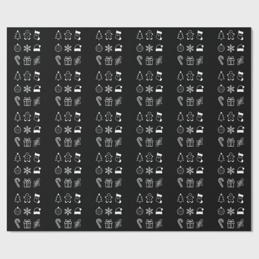 Kerst Doodle Gingerbread Tree Snoep Xmas Cadeaupapier (Vlak)