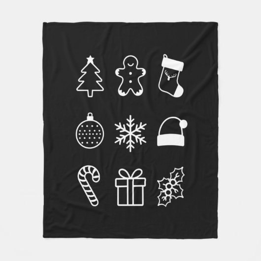 Kerst Doodle Gingerbread Tree Snoep Xmas Fleece Deken (Voorkant)