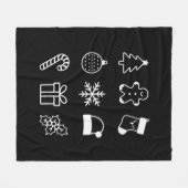 Kerst Doodle Gingerbread Tree Snoep Xmas Fleece Deken (Voorkant (Horizontaal))