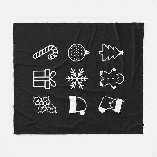 Kerst Doodle Gingerbread Tree Snoep Xmas Fleece Deken (Voorkant (Horizontaal))