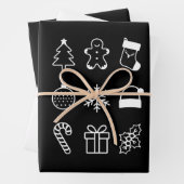 Kerst Doodle Gingerbread Tree Snoep Xmas Inpakpapier Vel (In situ)