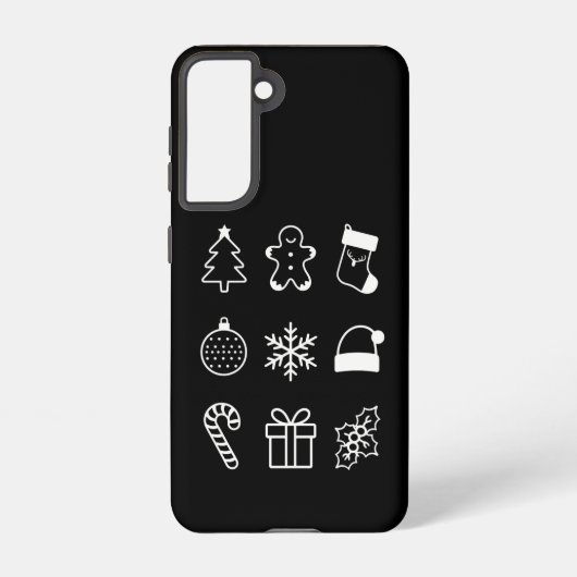 Kerst Doodle Gingerbread Tree Snoep Xmas Samsung Galaxy Hoesje (Achterkant)