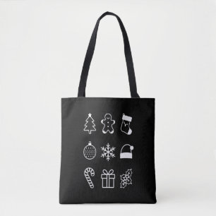 Kerst Doodle Gingerbread Tree Snoep Xmas Tote Bag