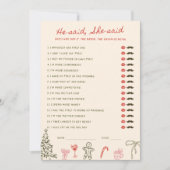 Kerst Doodle Hij zei Zij zei Kaart (Voorkant)