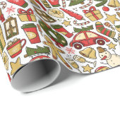 Kerst Doodle Inpakpapier (Rol Hoek)