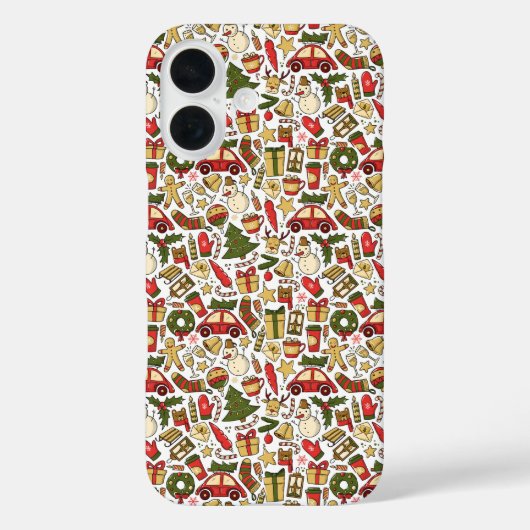 Kerst Doodle iPhone / iPad hoesje (Achterkant)
