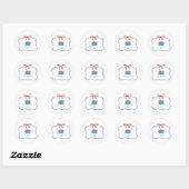 Kerst Doodle Line Art Holiday Ronde Sticker (Vel)