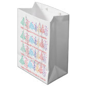 Kerst Doodle Modern Minimaal Pret Feestelijk Medium Cadeauzakje (Voorkant Gekanteld)