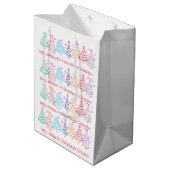 Kerst Doodle Modern Minimaal Pret Feestelijk Medium Cadeauzakje (Achterkant Gekanteld)