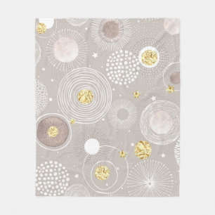 Kerst doodles: gouden folie achtergrond. fleece deken