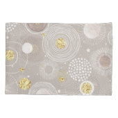 Kerst doodles: gouden folie achtergrond. kussensloop (Achterkant)