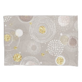 Kerst doodles: gouden folie achtergrond. kussensloop (Voorkant)