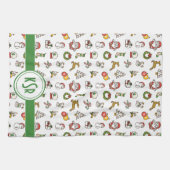 Kerst Doodles Monogram Theedoek (Horizontaal)