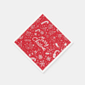 Kerst Doodles Red Vrolijk Kerstfeest Servet (Hoek)