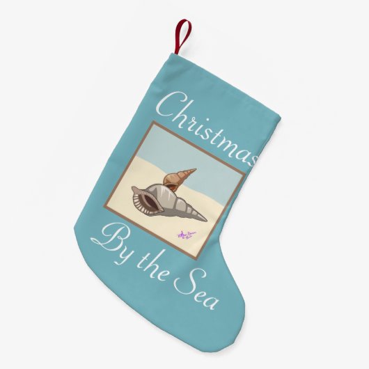 Kerst door het Zee Seashells Christmas Stocking Kleine Kerstsok (Voorkant (Hangend))