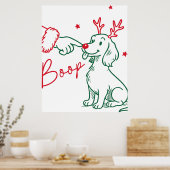 Kerst Doosneus Dachshond Hond Poster (Keuken)