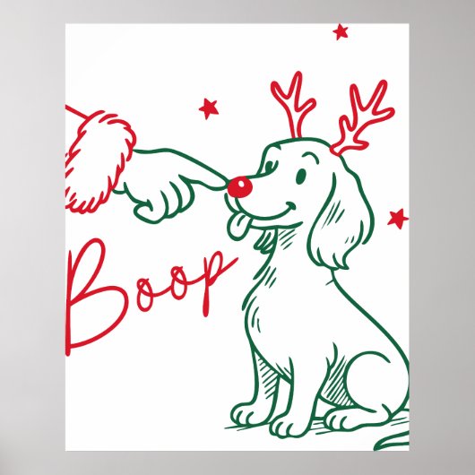 Kerst Doosneus Dachshond Hond Poster (Voorkant)