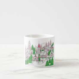 Kerst Dorp Espresso Mok