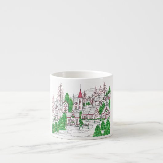 Kerst Dorp Espresso Mok (Voorkant)