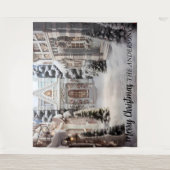 Kerst Dorp Huis Vakantie Foto Achtergrond Wandkleed (Voorkant)