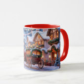 Kerst dorp illustratie mok (Voorkant rechts)