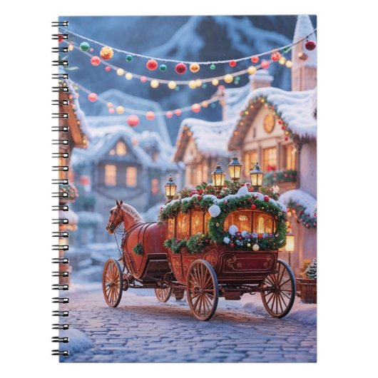 Kerst dorp illustratie notitieboek (Voorkant)