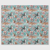 Kerst dorp inpakpapier: Kittens in geloften Cadeaupapier (Vlak)