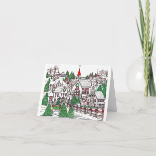 Kerst Dorp Kleine Kaart (Voorkant)