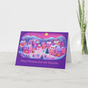 Kerst Dorp Scene Kaart Met Eigen Bericht