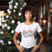 Kerst Dorp Scene T-shirt