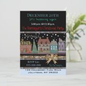 Kerst Dorp Vakantie Kerstfeest Kaart (Staand voorkant)