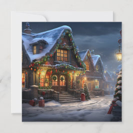 Kerst dorp vakantie wenskaart feestdagenkaart