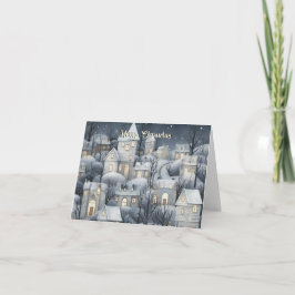 Kerst dorps scène kaart