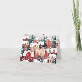 Kerst Dorps Scene Kaart